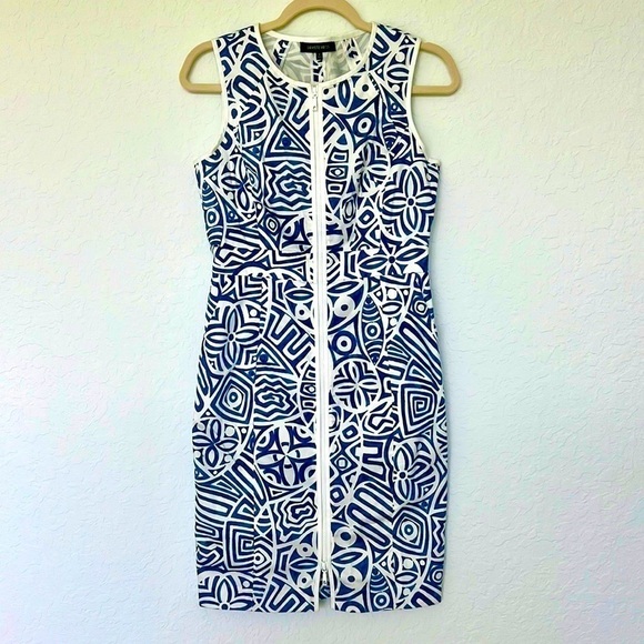 Lafayette 148 New York Sleeveless Full Front Zipper Mini Sheath Dress Size 2 - Picture 8 of 17